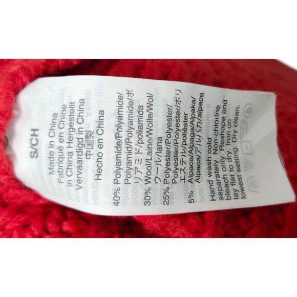 Madewell Cable Knit Sweater Womens Small Red Crewneck Alpaca Wool Blend Pullover - Picture 10 of 13